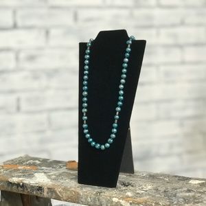 Teal pearl necklace